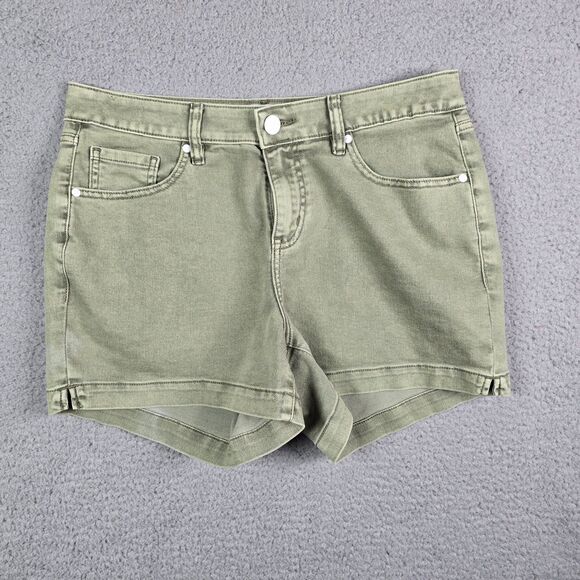 Lane Bryant Womens Shorts 14 Green Signature Fit Flex Magic Waistband Stretch - Picture 11 of 16